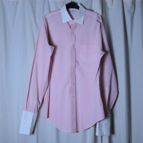 Brooks Brothers Pink Cotton Dress Shirt Size 16 / 36 - Picture 5 of 13